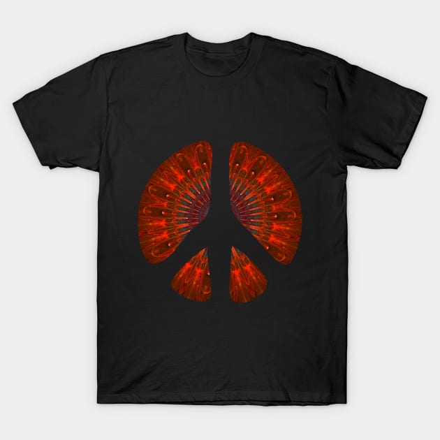 Peace Symbol - Orange Pattern 1 T-Shirt by Naves